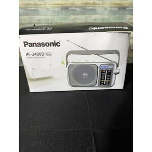 Panasonic RF-2400D Portable AM/FM Radio - Battery & AC Powered, Silver Open Box